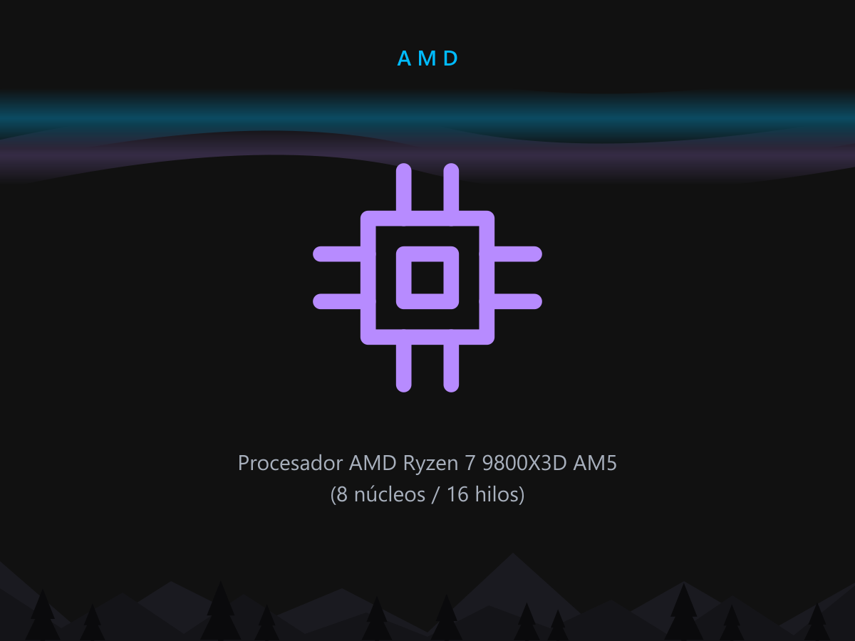 Procesador AMD Ryzen 7 9800X3D AM5 (8 núcleos / 16 hilos)