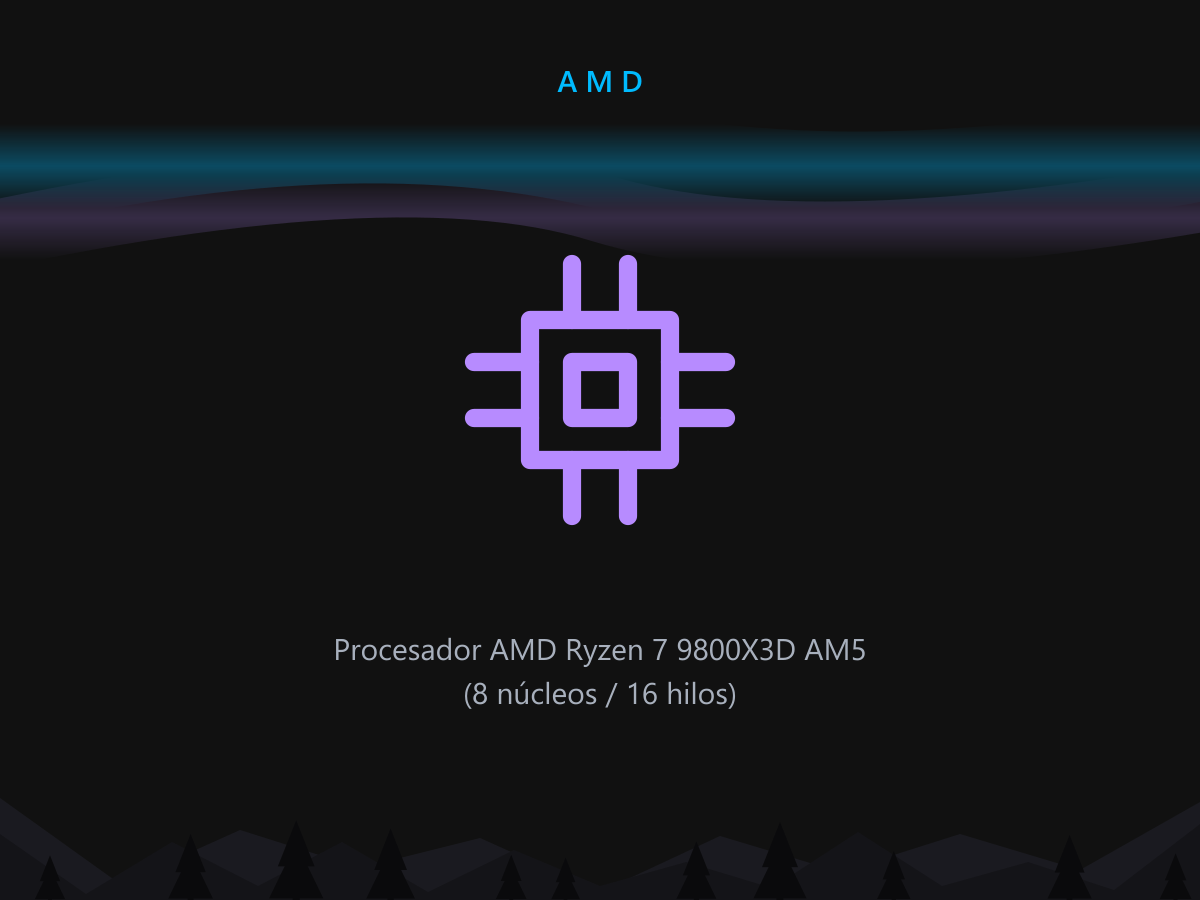 Procesador AMD Ryzen 7 9800X3D AM5 (8 núcleos / 16 hilos)