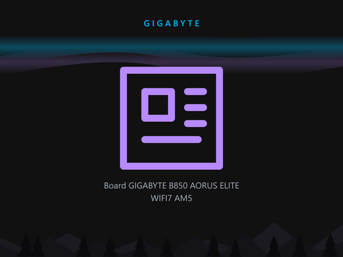 Board GIGABYTE B850 AORUS ELITE WIFI7 AM5